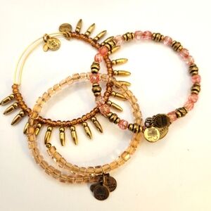 Alex and Ani Vintage Sixty-six Positive Energy Beaded Wrap Bracelet Lot Of 3